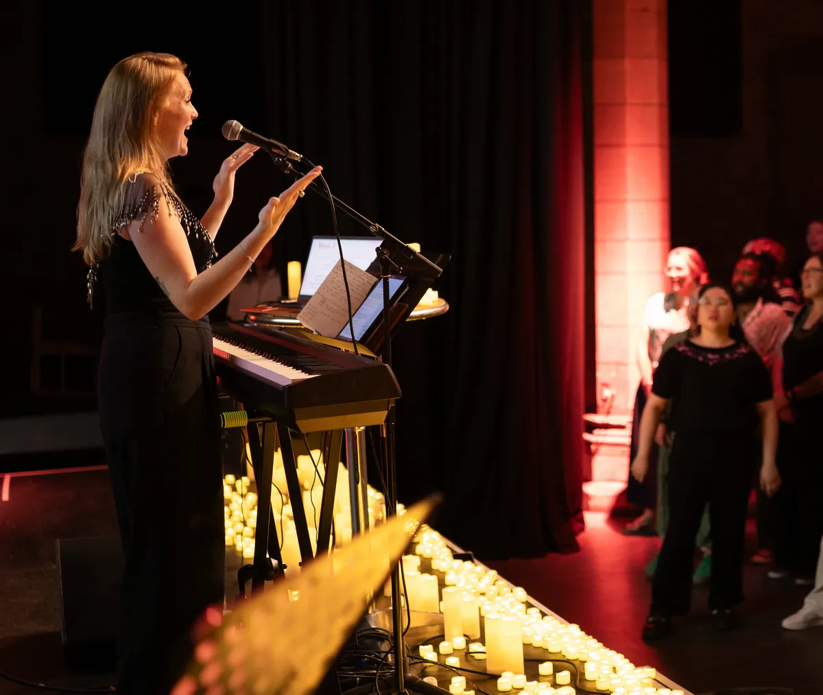 Leading the choir by candlelight